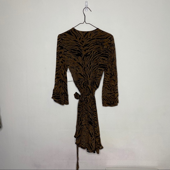 NEW Ganni Tiger Printed Georgette Mini Dress - Picture 10 of 12